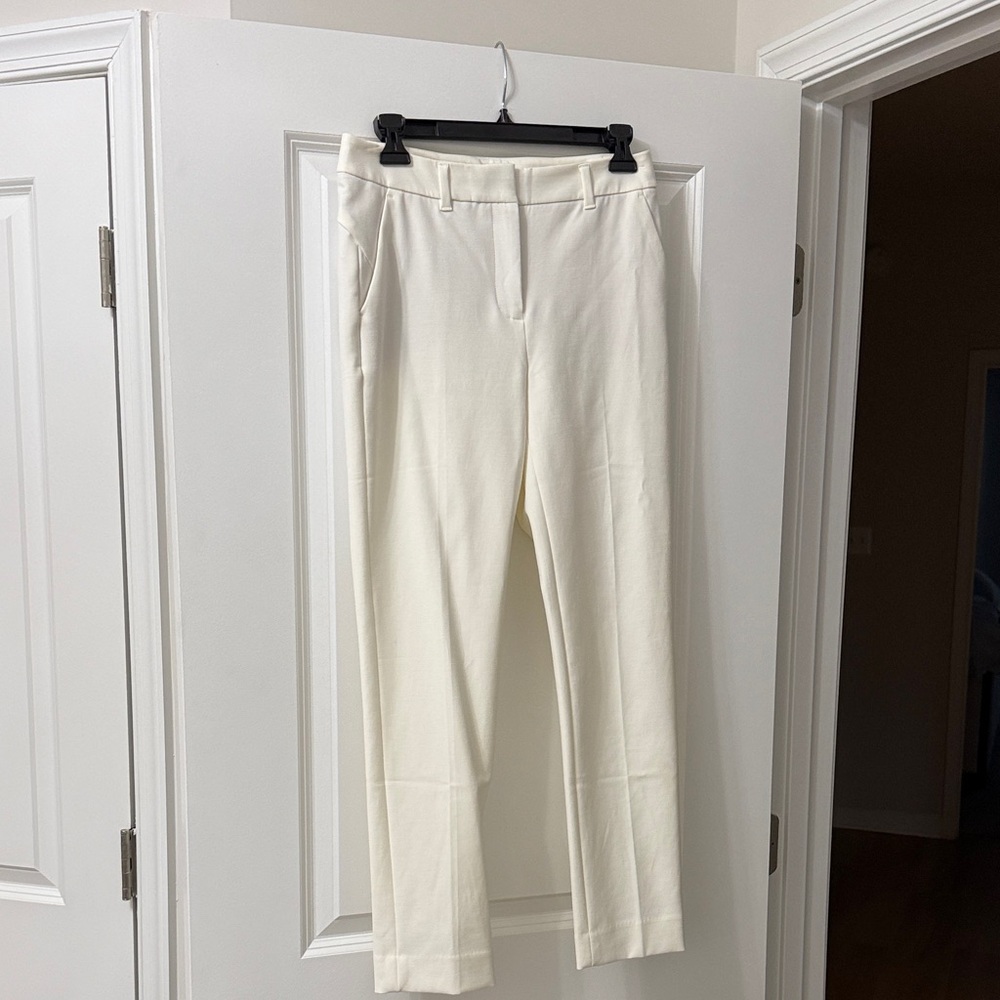 White House Black Market Cream Tailored Trousers